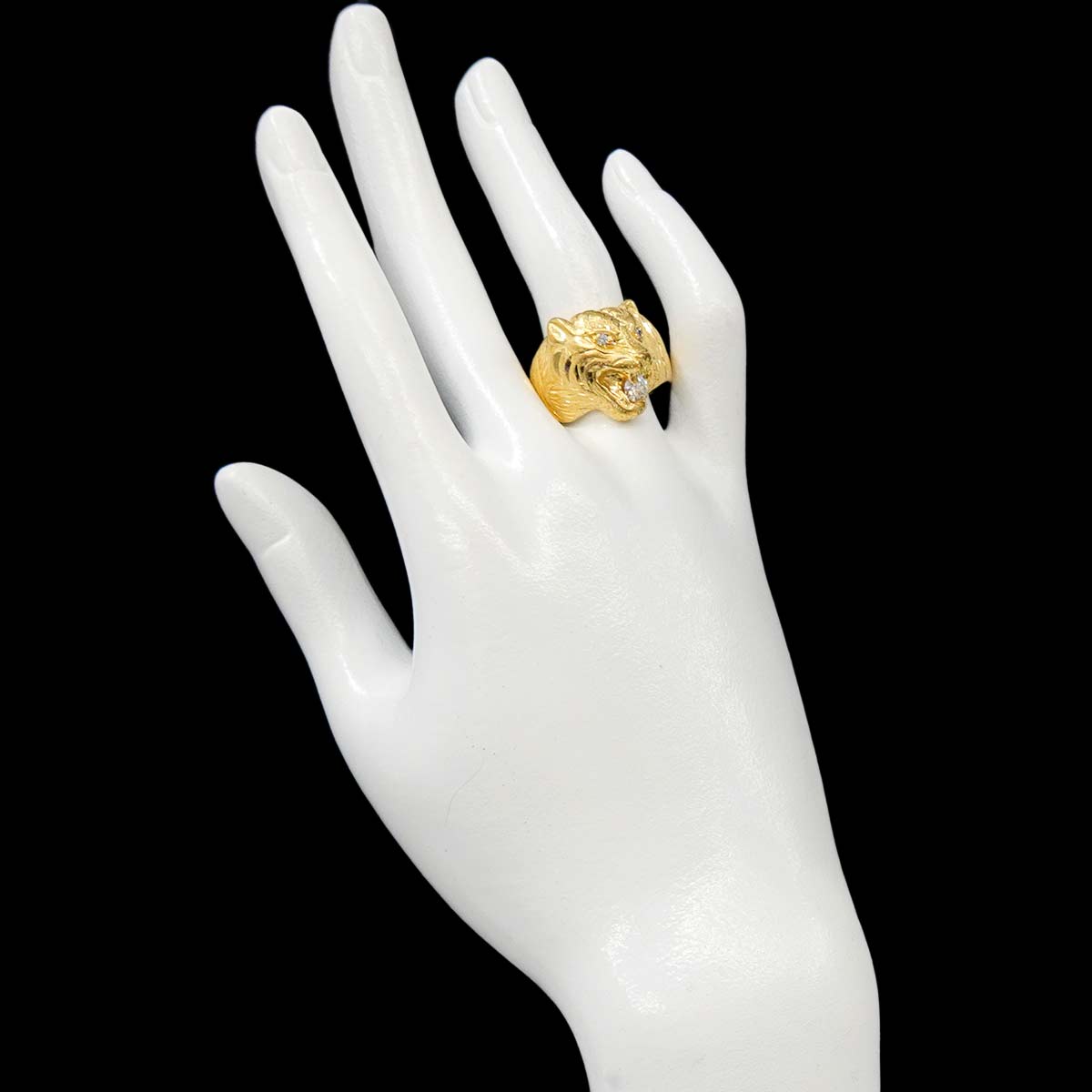 Diamond 0.32ct Ring 18K YG Yellow Gold 750 Size8.25(US)