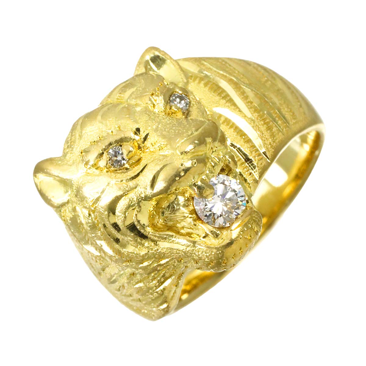 Diamond 0.32ct Ring 18K YG Yellow Gold 750 Size8.25(US)