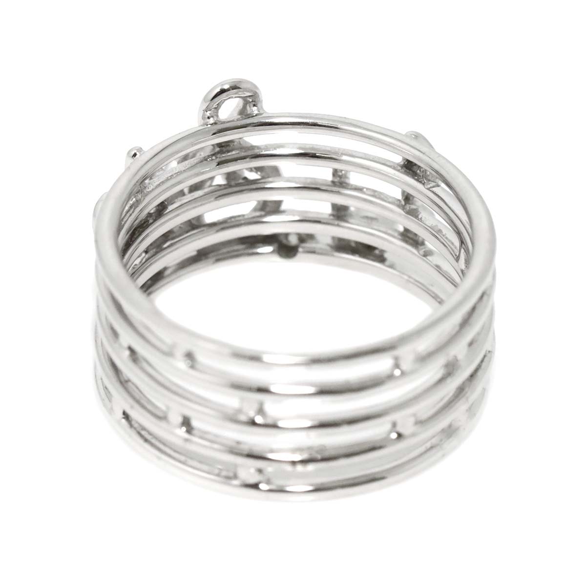 Diamond 0.10ct Ring 18K K18 WG White Gold size5.75-6(US)