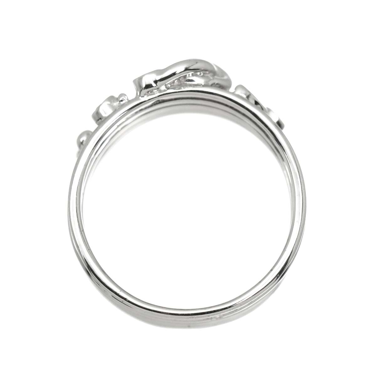 Diamond 0.10ct Ring 18K K18 WG White Gold size5.75-6(US)