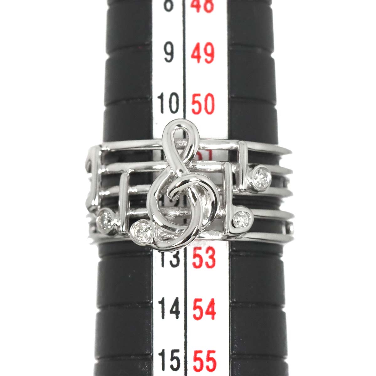 Diamond 0.10ct Ring 18K K18 WG White Gold size5.75-6(US)