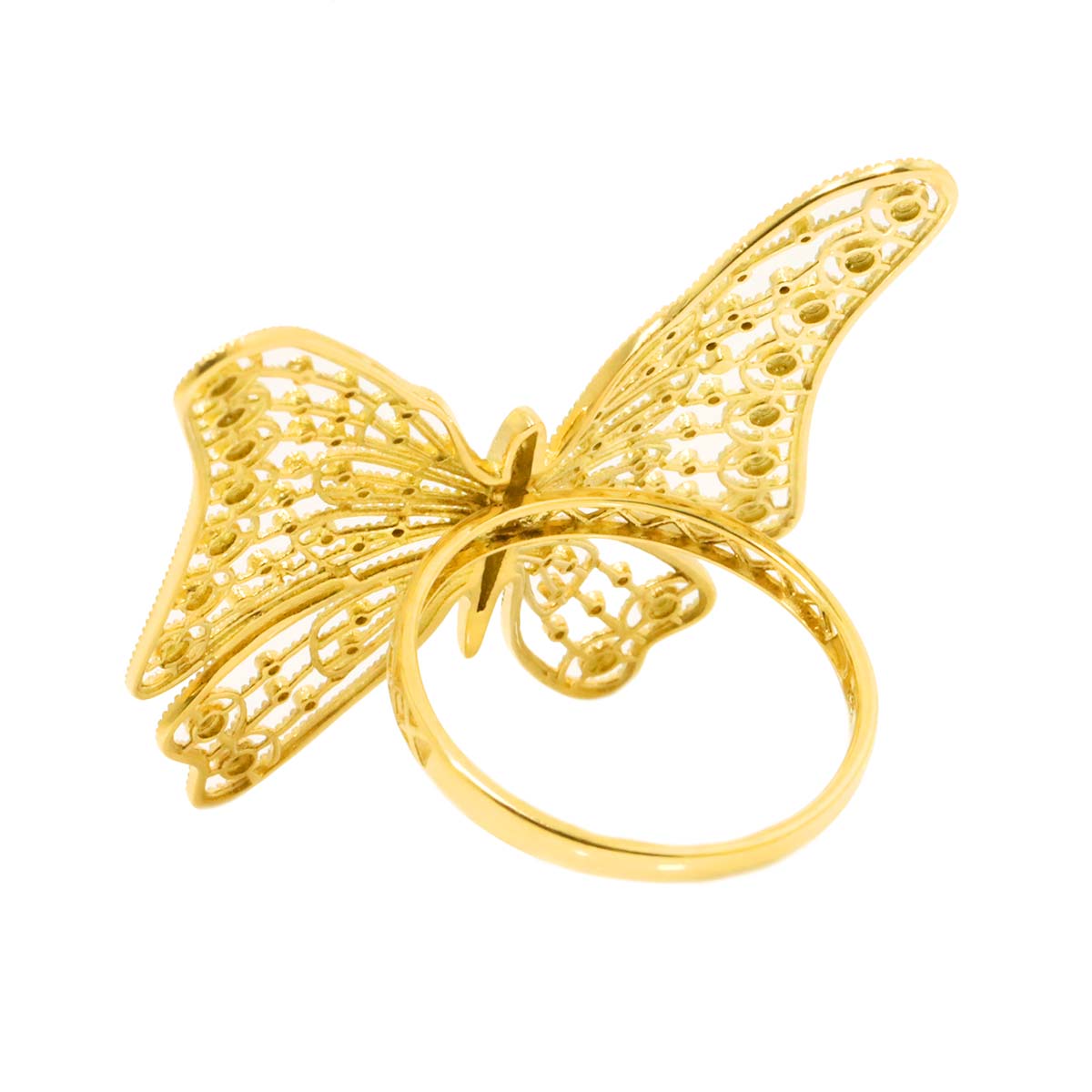Diamond 0.03ct Ring 18K YG Yellow Gold 750 Size7.25(US)