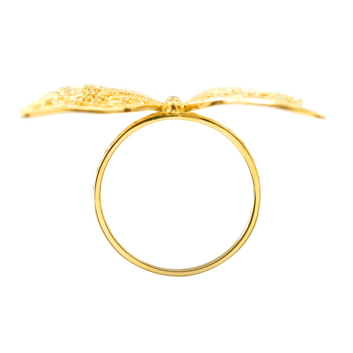 Diamond 0.03ct Ring 18K YG Yellow Gold 750 Size7.25(US)