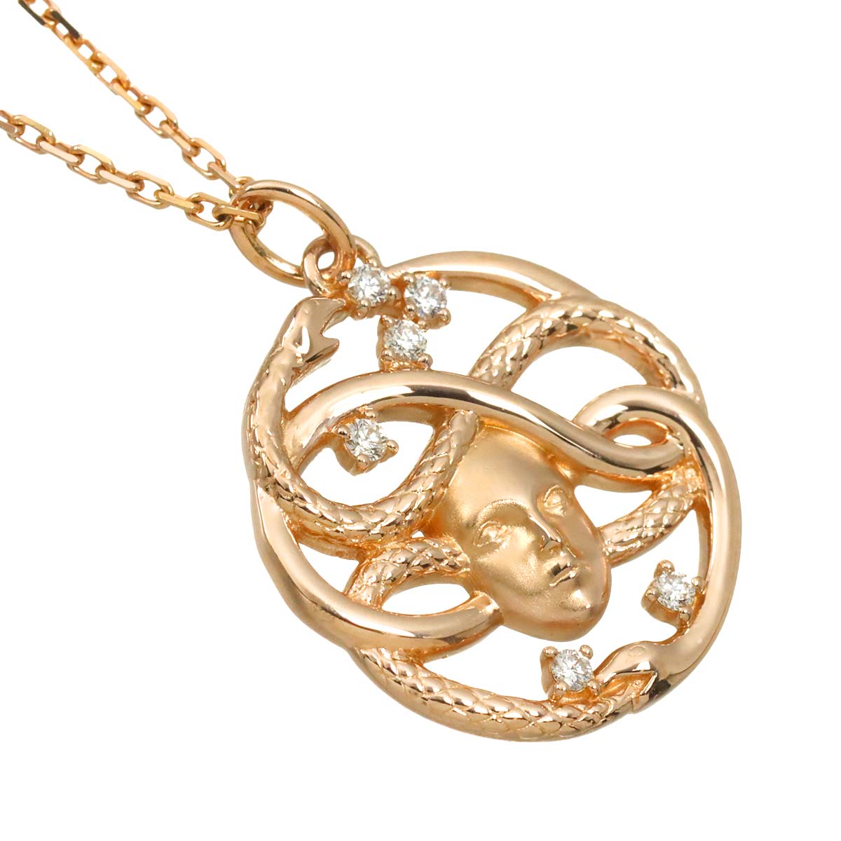 Diamond 0.11ct Necklace 18K Pink Gold 750