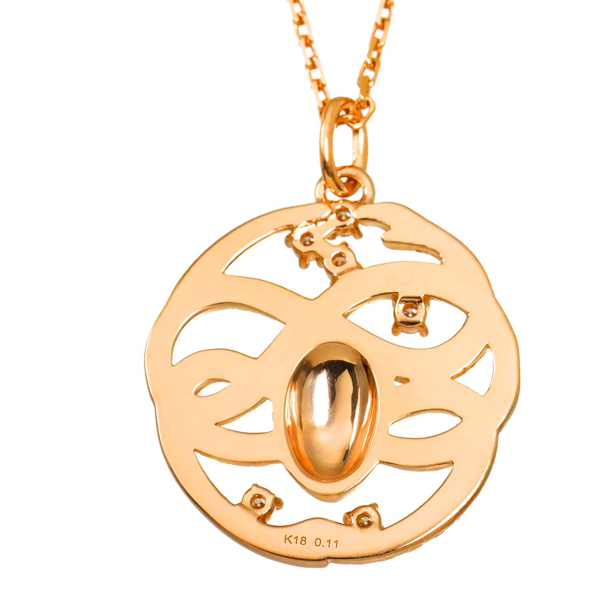 Diamond 0.11ct Necklace 18K Pink Gold 750