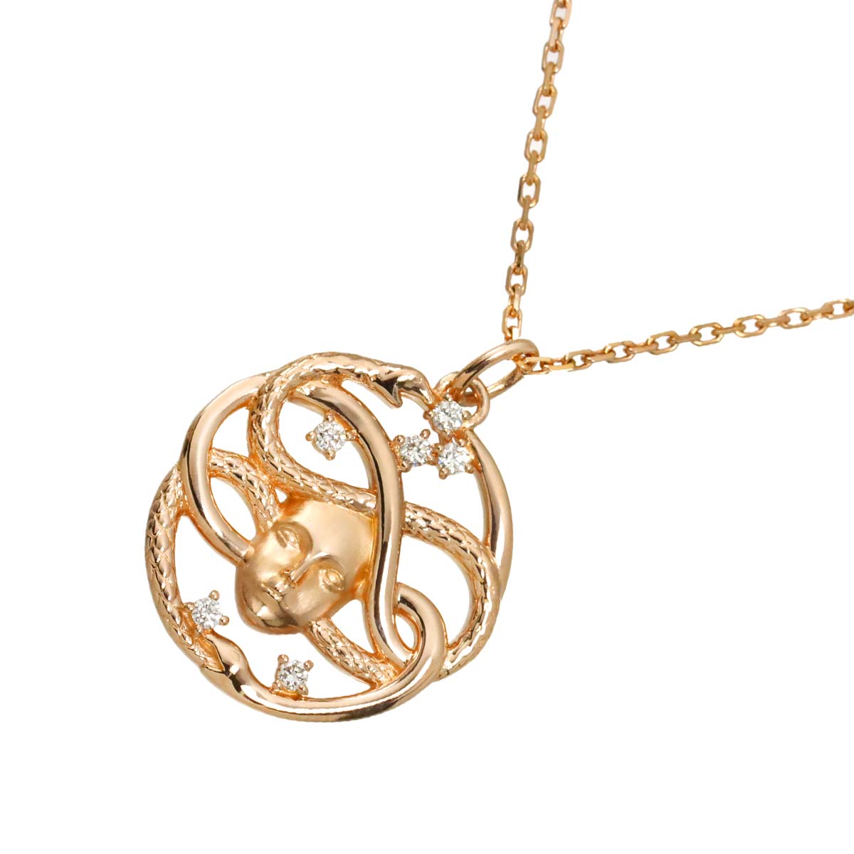 Diamond 0.11ct Necklace 18K Pink Gold 750