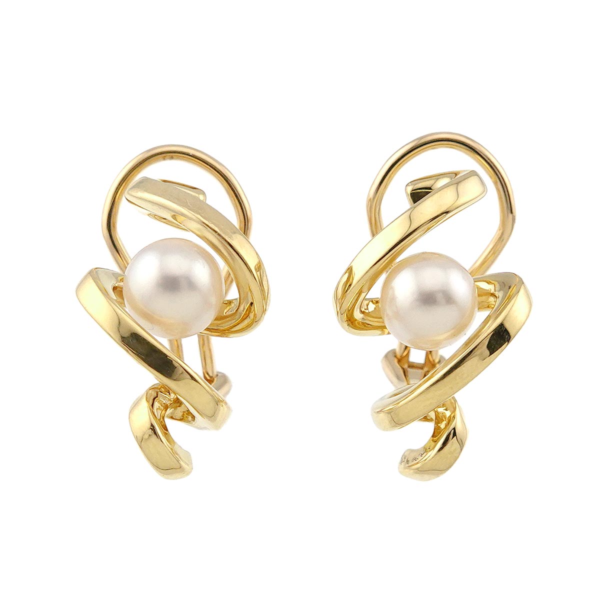 Akoya Pearl 6.0mm Earrings Clip on 18K Yellow Gold 750