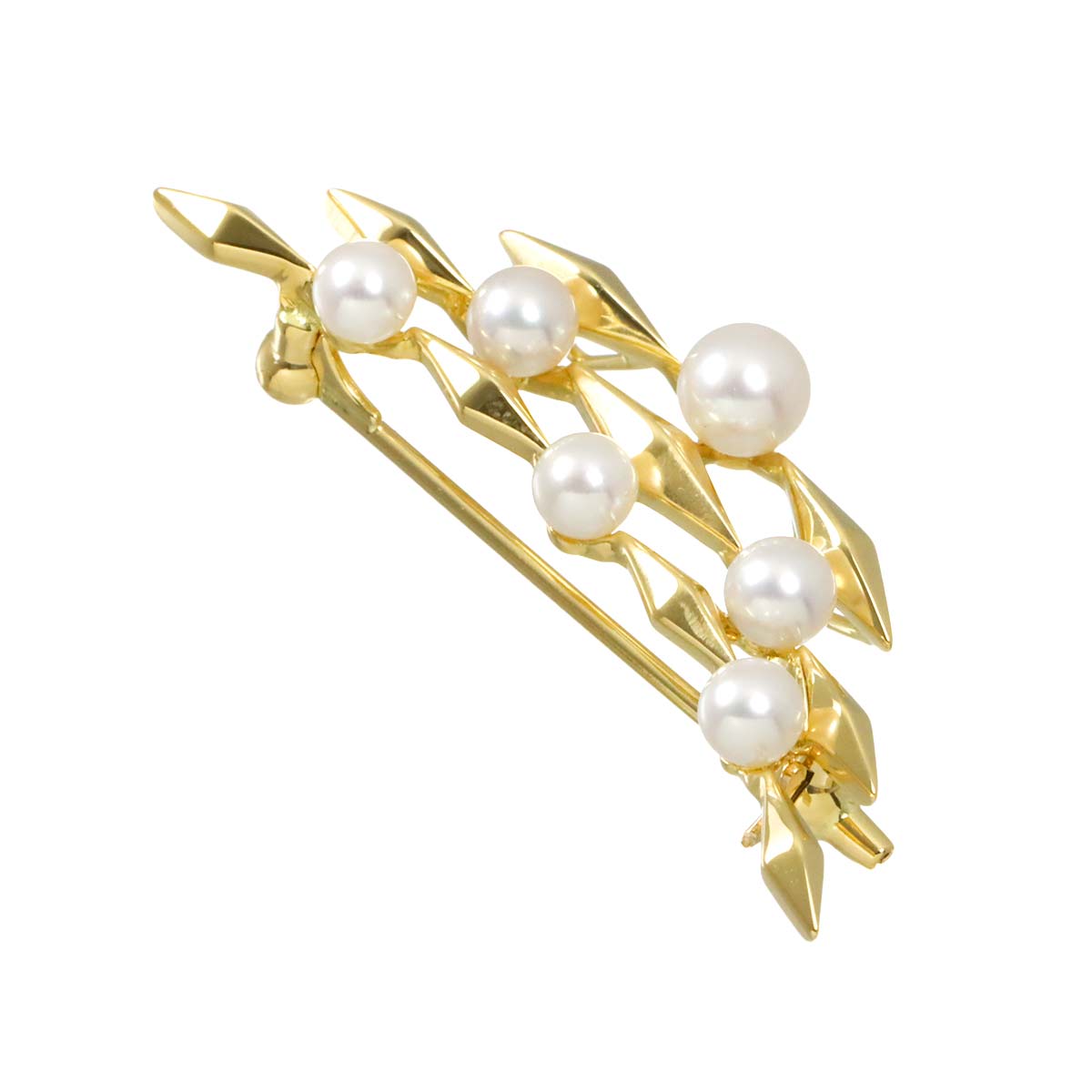 Akoya Pearl 4.8-3.8mm Brooch 18K YG 750