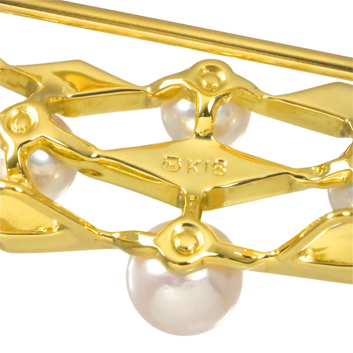 Akoya Pearl 4.8-3.8mm Brooch 18K YG 750
