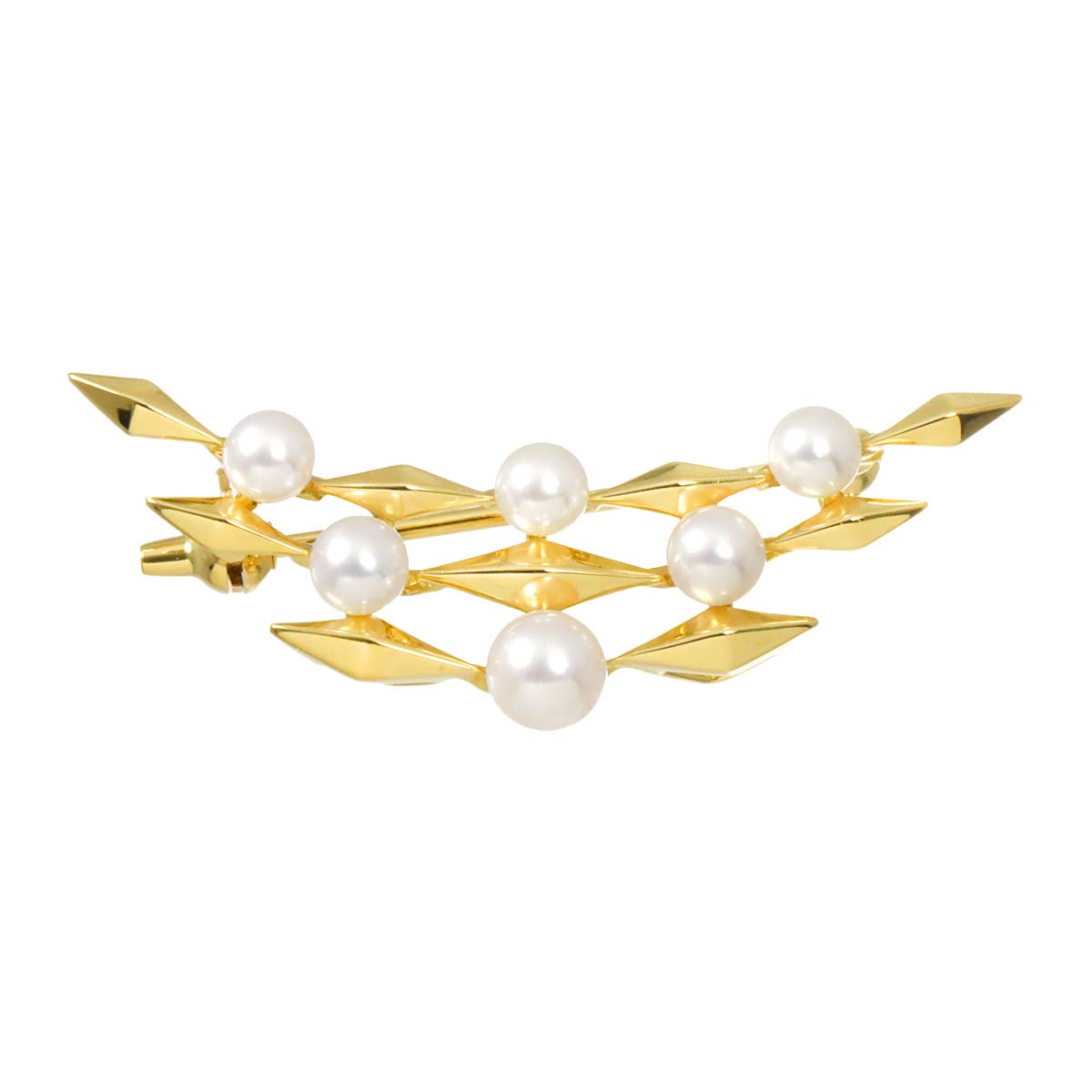 Akoya Pearl 4.8-3.8mm Brooch 18K YG 750