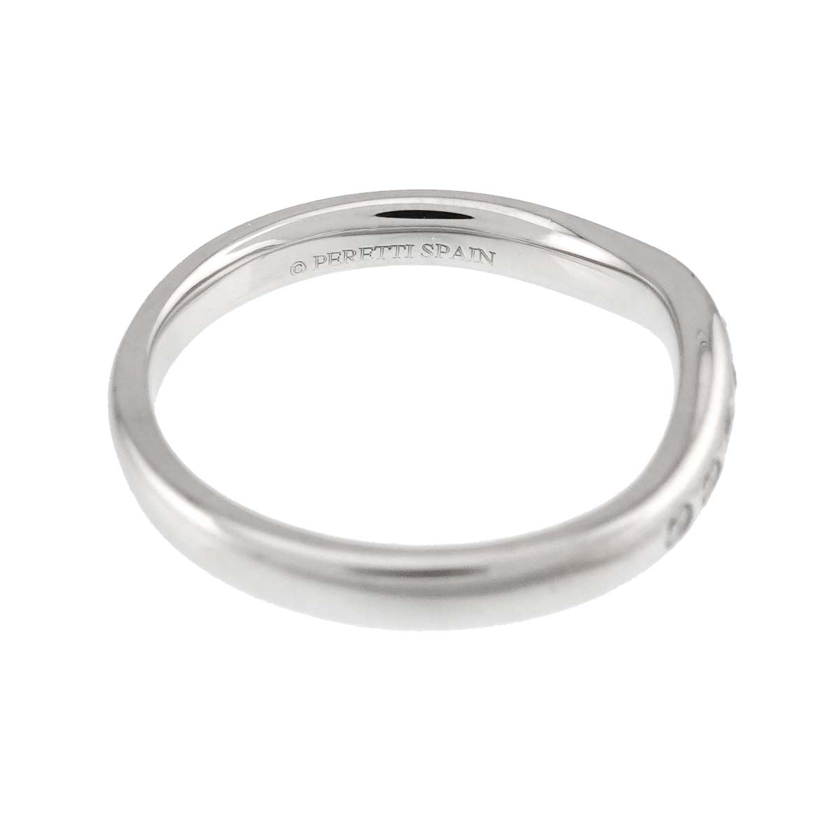 Wide Curved Band Diamond Ring Pt Platinum Size5.25-5.5(US)
