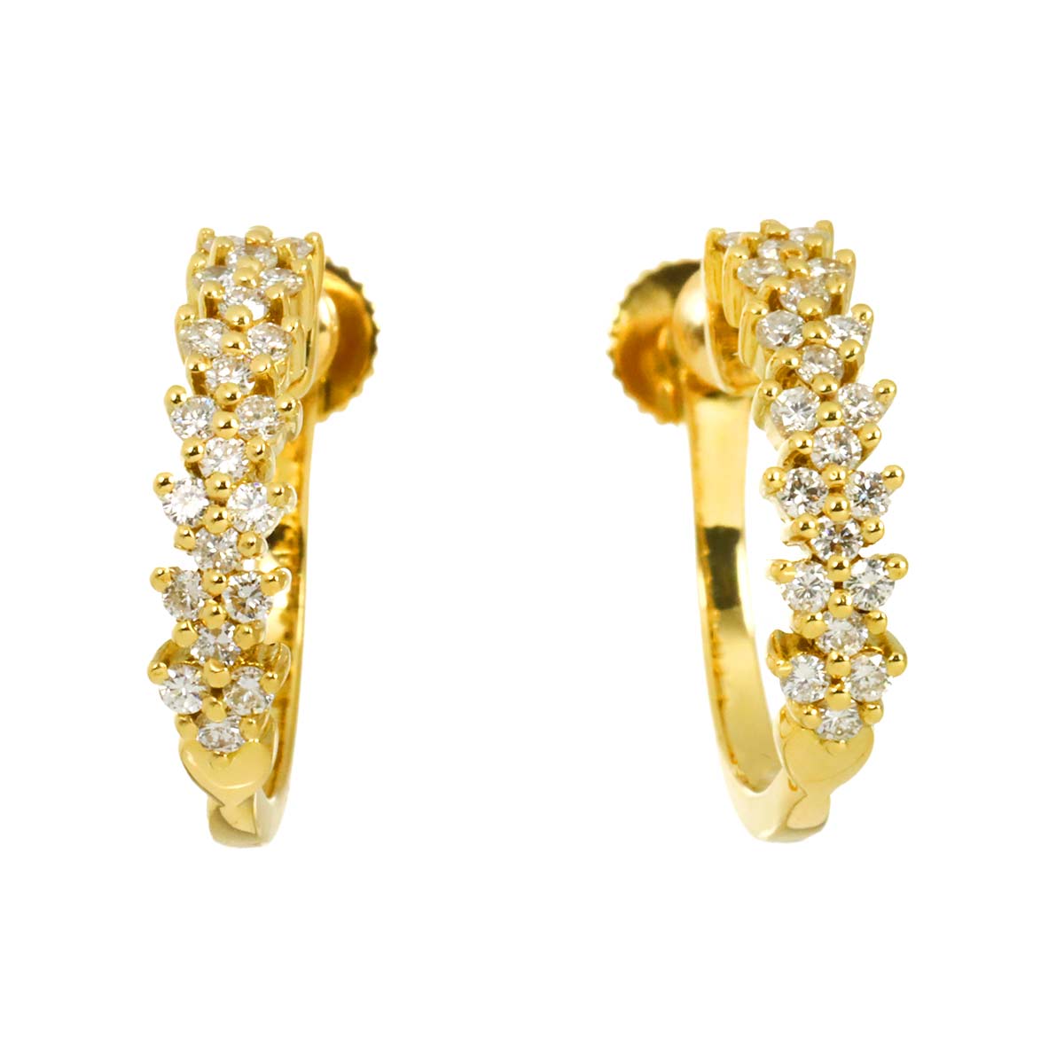 Diamond 0.33ct/0.33ct Earrings 18K YG 750