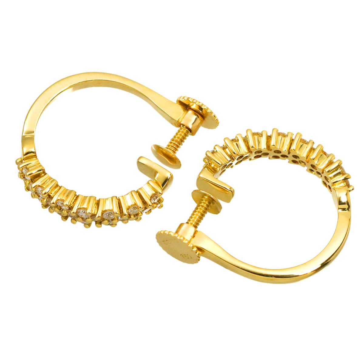 Diamond 0.33ct/0.33ct Earrings 18K YG 750