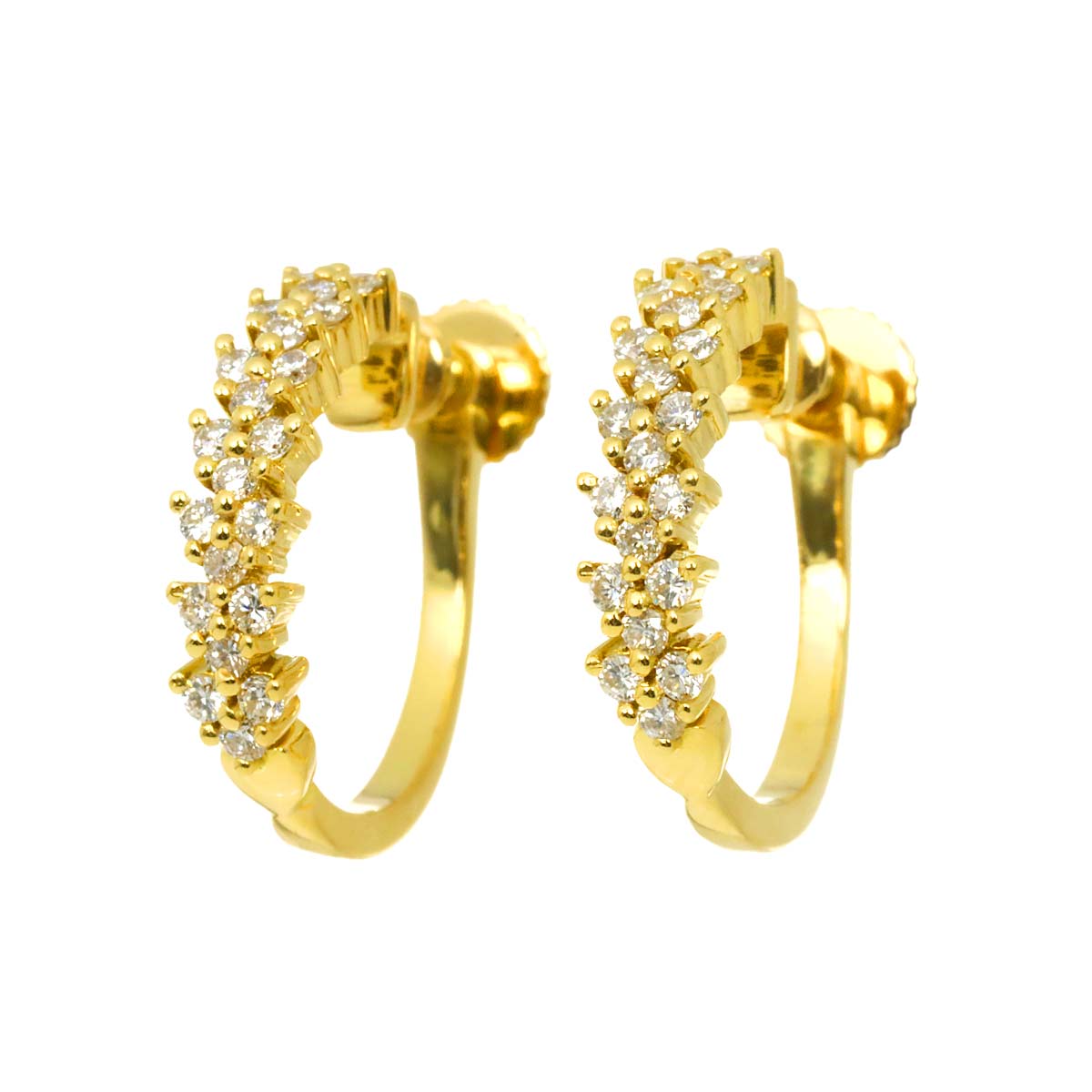 Diamond 0.33ct/0.33ct Earrings 18K YG 750