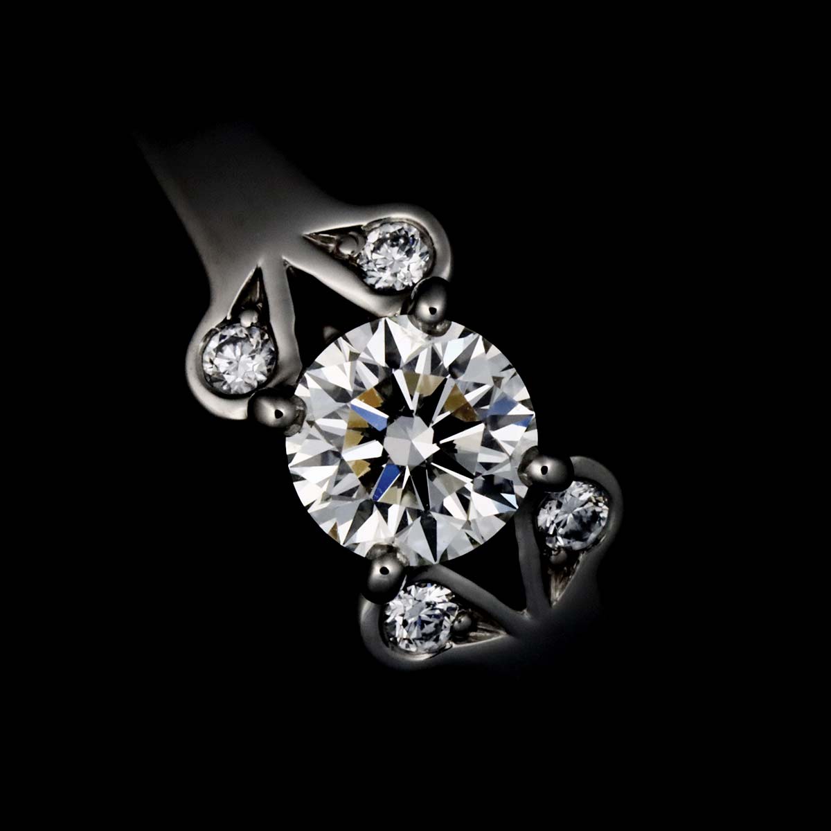Ballerine Diamond 0.32ct H/VVS1/3EX Ring Pt Size48 4.5(US)