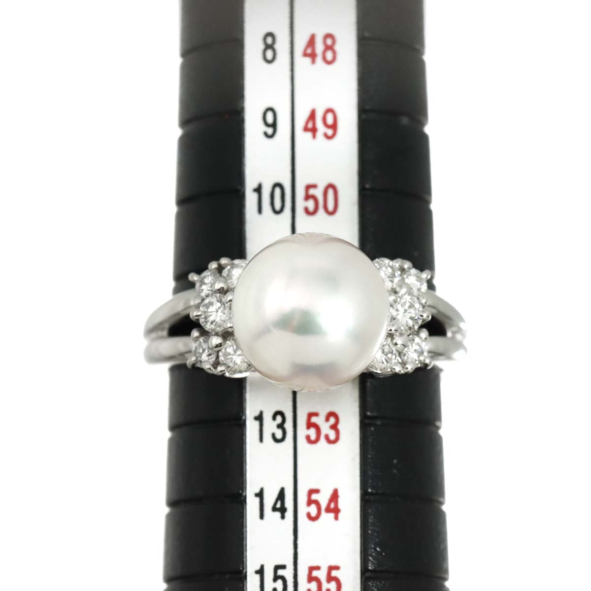 Akoya Pearl 9.2mm Diamond 0.34ct Ring Pt size5.75-6(US)