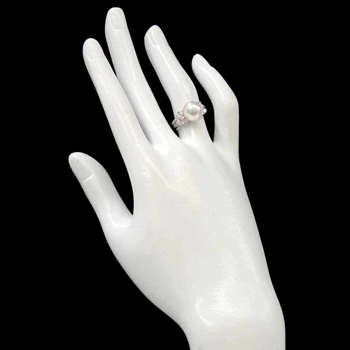Akoya Pearl 9.2mm Diamond 0.34ct Ring Pt size5.75-6(US)