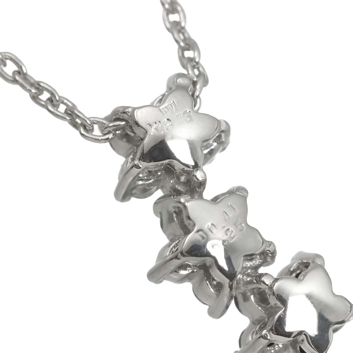 Diamond 0.41ct BlackDiamond 0.25ct Necklace 18K WG 750