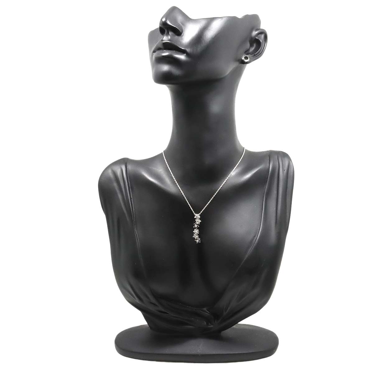 Diamond 0.41ct BlackDiamond 0.25ct Necklace 18K WG 750