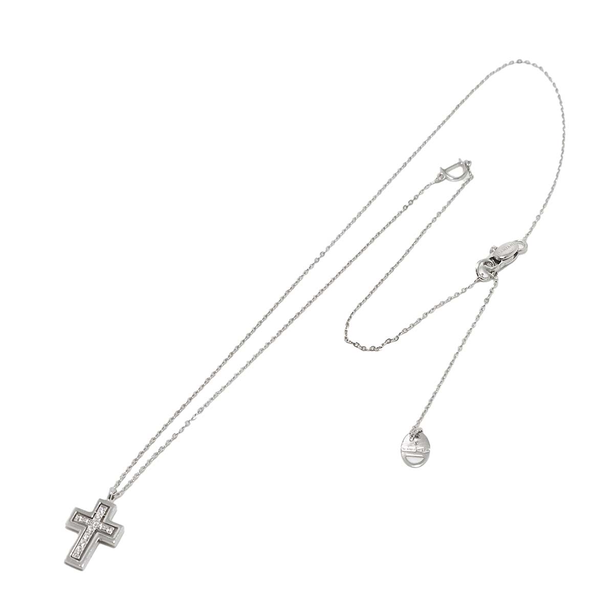 Belle Epoque Mini Diamond Cross Necklace 18K WG 750