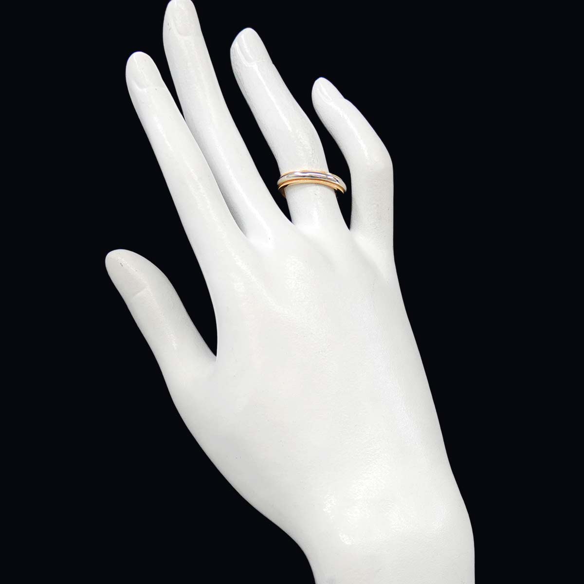 Milgrain Band Ring 18K YG 750 Platinum Size5.75-6(US)