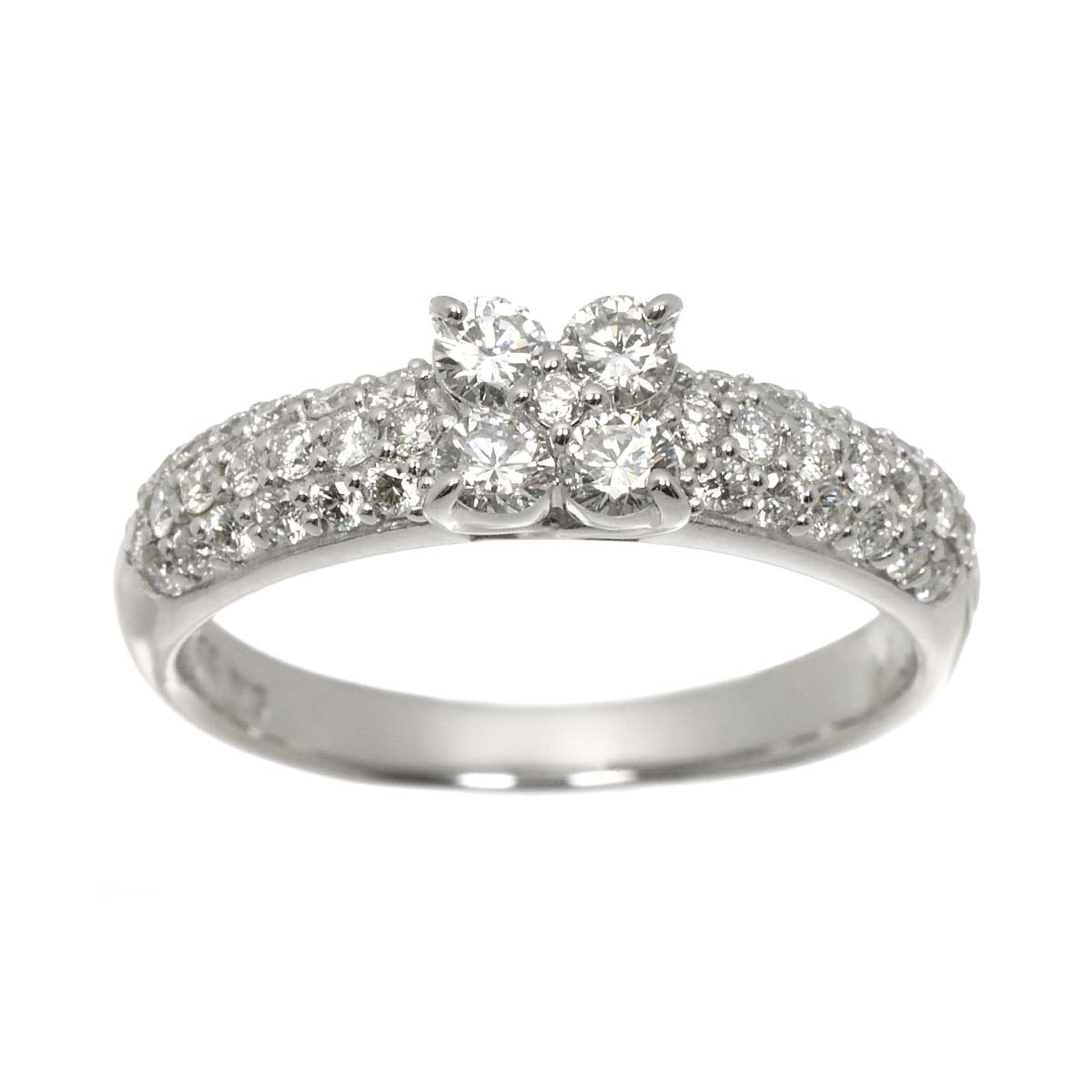 Diamond 0.70ct Ring 18K WG 750 Size6(US)