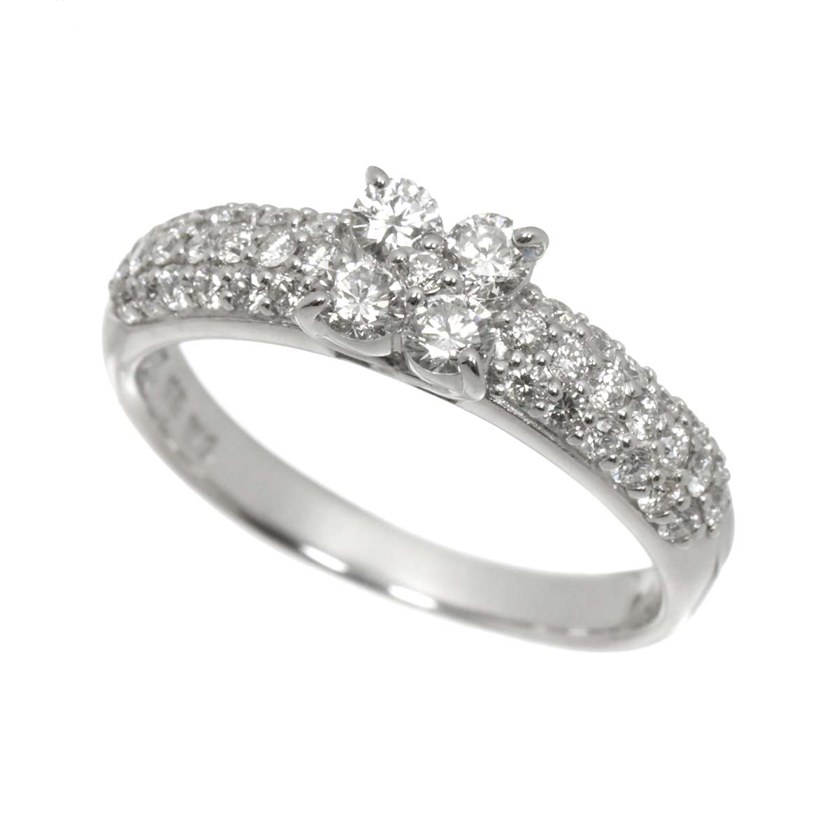 Diamond 0.70ct Ring 18K WG 750 Size6(US)