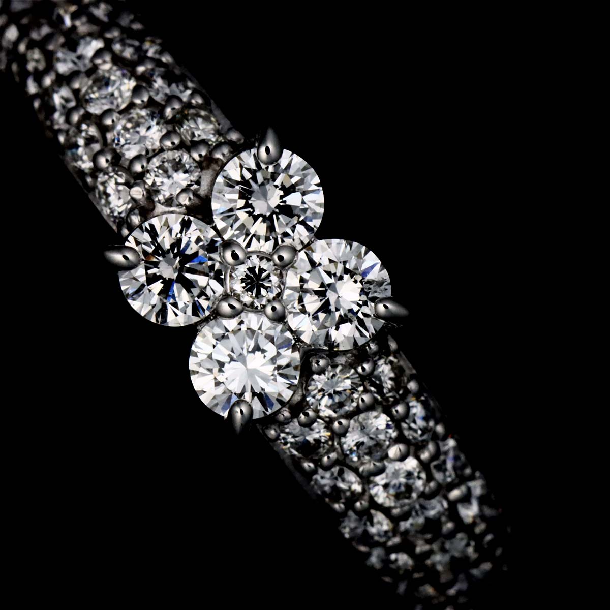 Diamond 0.70ct Ring 18K WG 750 Size6(US)