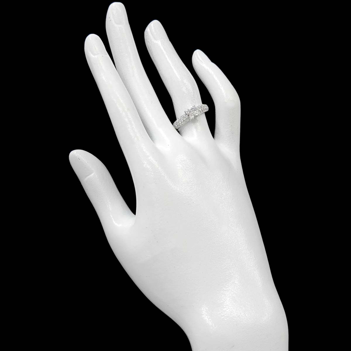 Diamond 0.70ct Ring 18K WG 750 Size6(US)