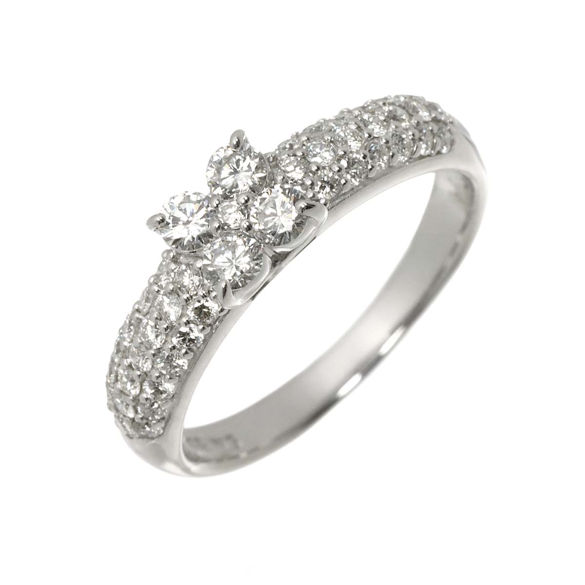 Diamond 0.70ct Ring 18K WG 750 Size6(US)
