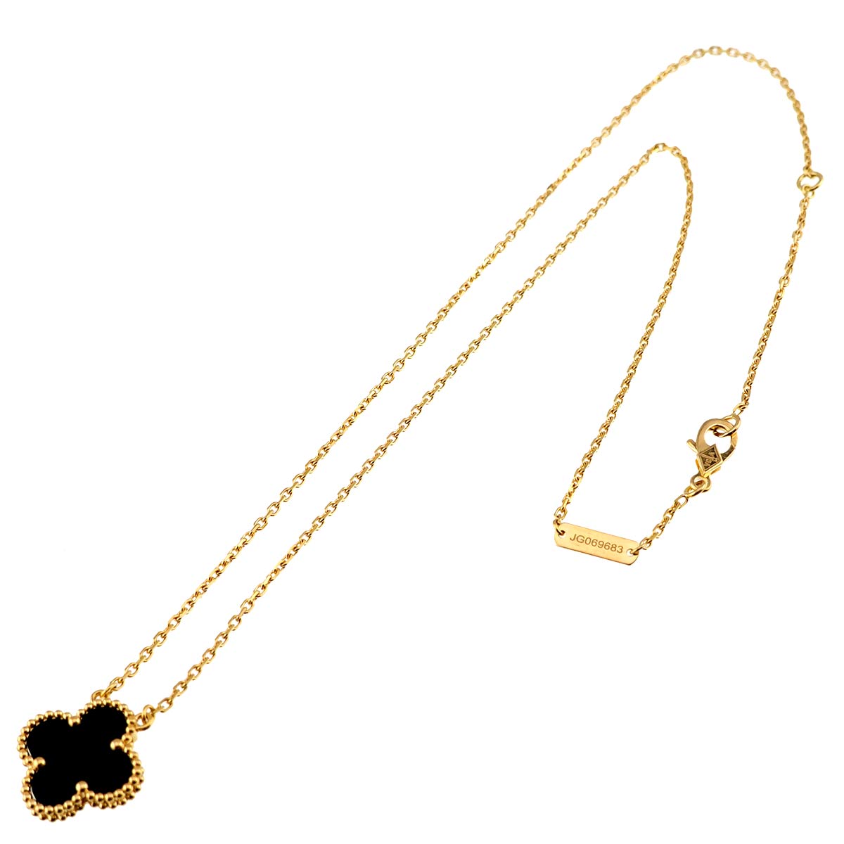 Vintage Alhambra Onyx Necklace 18K YG 750
