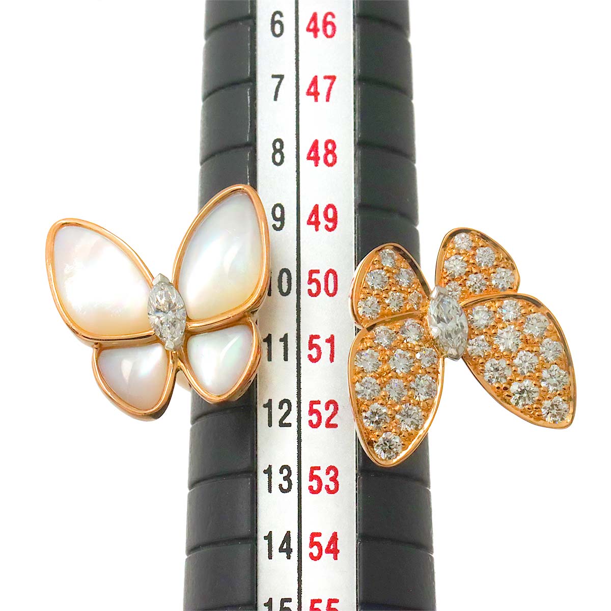 Papillon Diamond MOP Ring 18K PG size51 5.5-5.75(US)