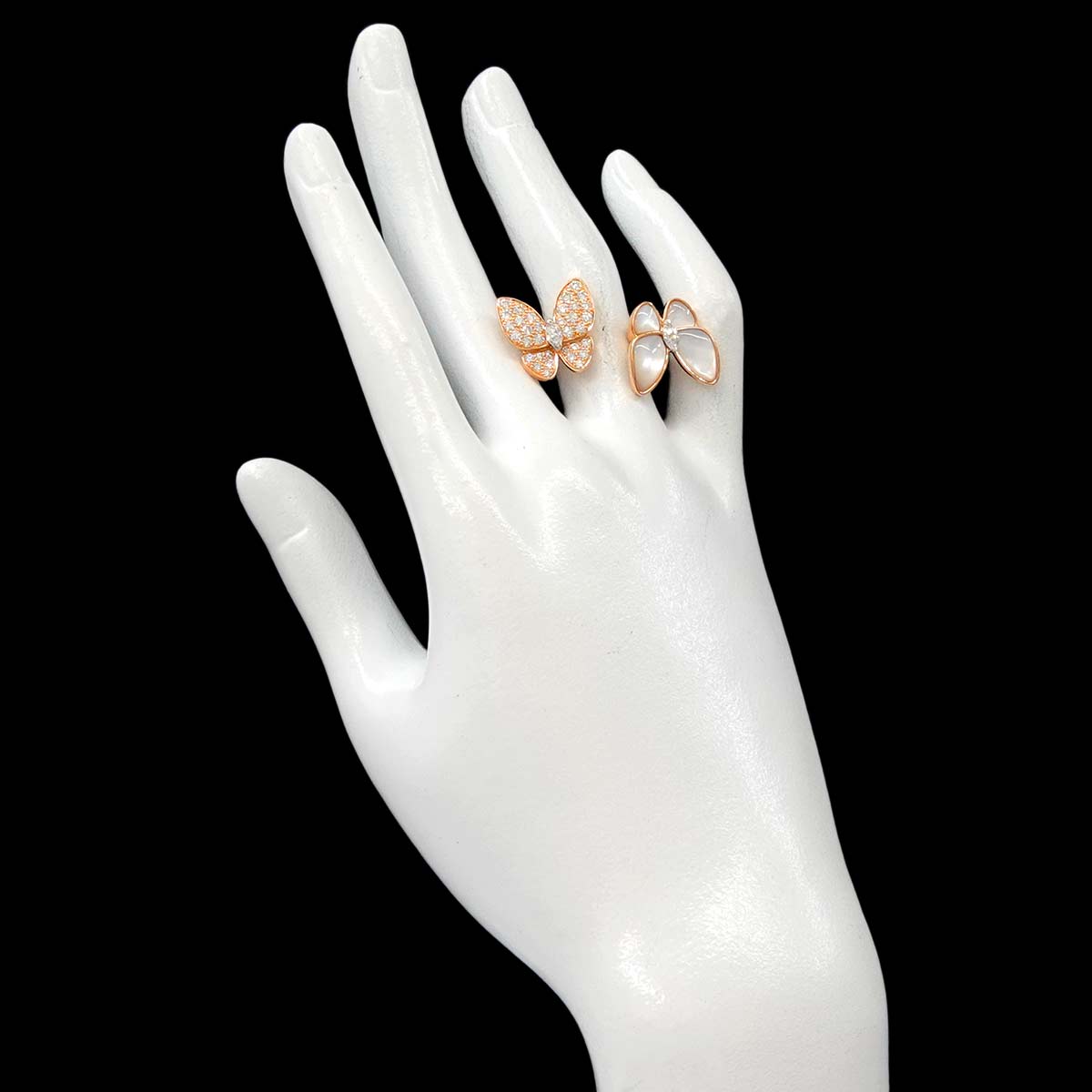 Papillon Diamond MOP Ring 18K PG size51 5.5-5.75(US)