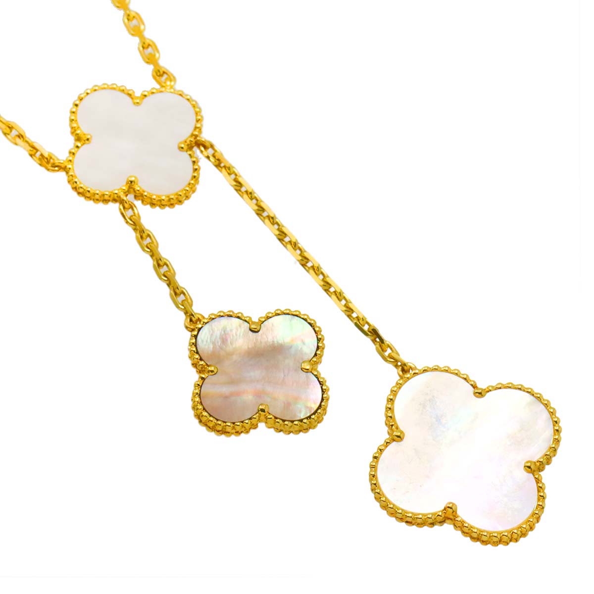 Magic Alhambra 6P MOP Onyx Necklace 18K YG 750