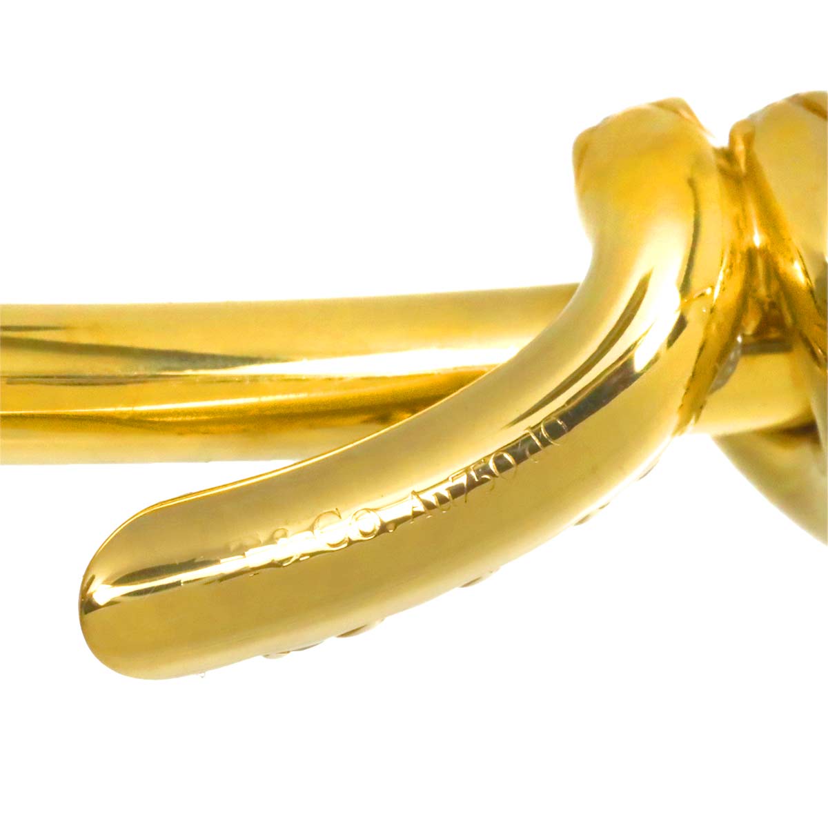 Diamond Knot Bangle Bracelet 18K Yellow Gold 750