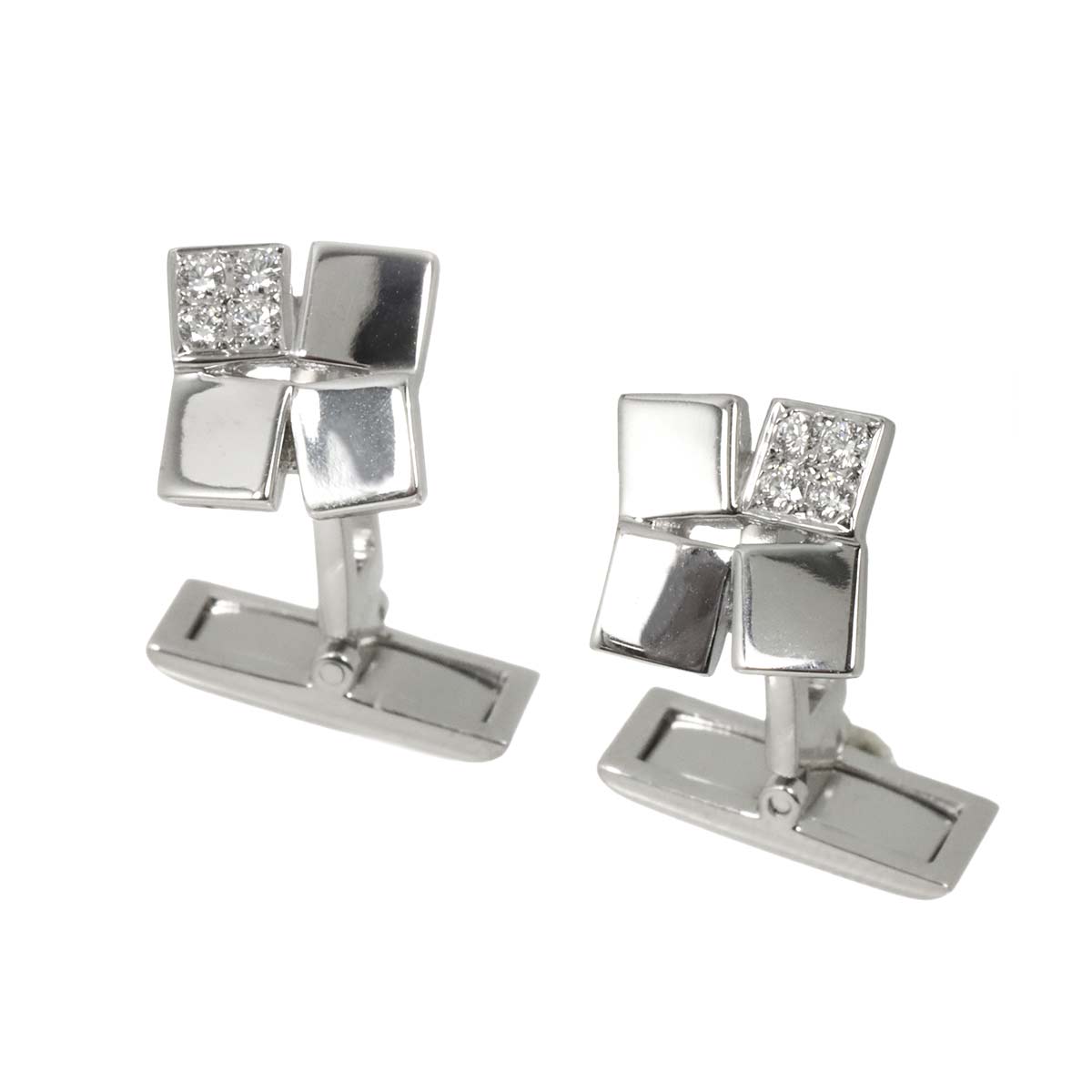 Diamond 0.14ct/0.14ct Cufflinks 18K White Gold 750