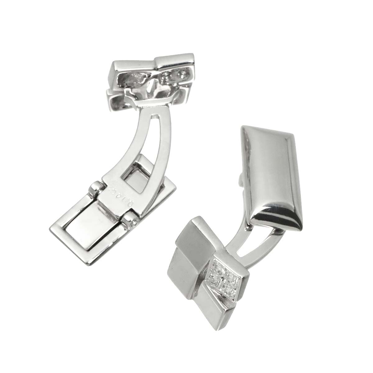 Diamond 0.14ct/0.14ct Cufflinks 18K White Gold 750