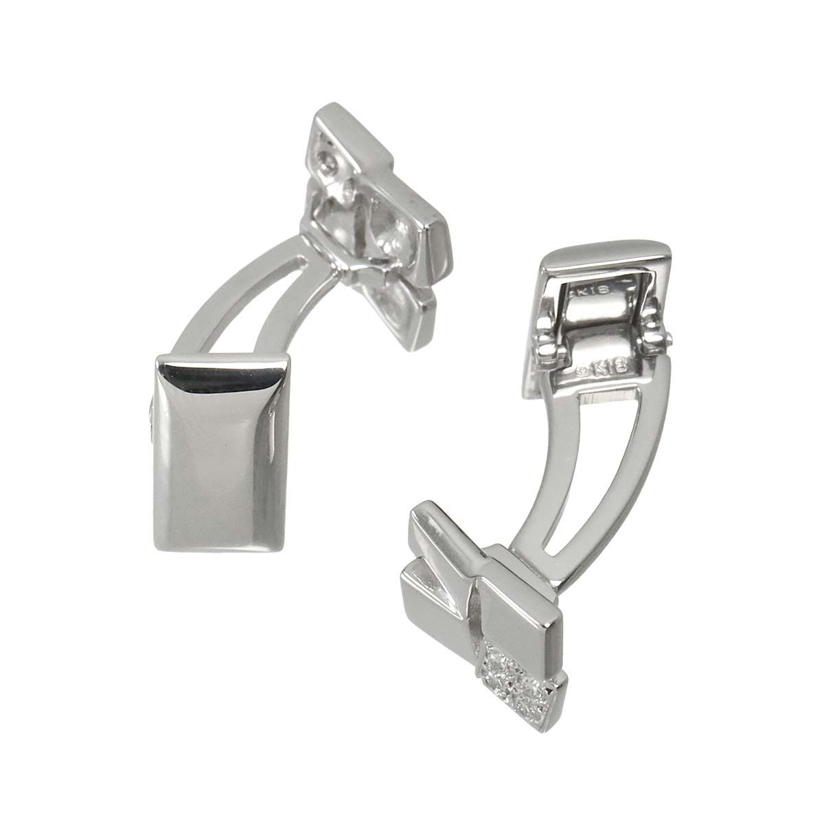 Diamond 0.14ct/0.14ct Cufflinks 18K White Gold 750