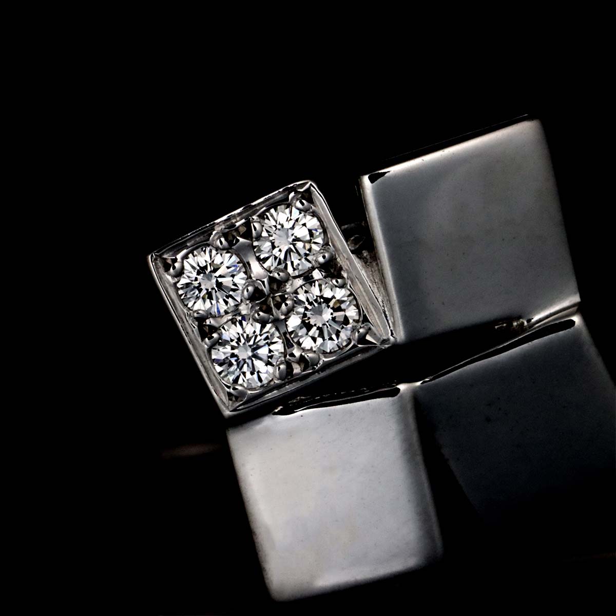 Diamond 0.14ct/0.14ct Cufflinks 18K White Gold 750