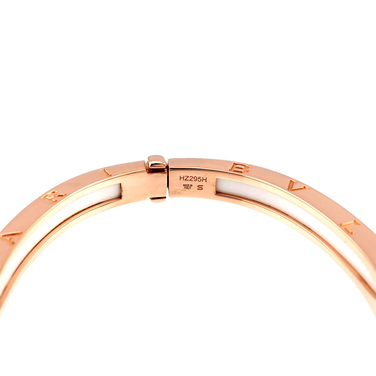 B-zero1 White ceramic Bangle Bracelet 18K PG 750 size S