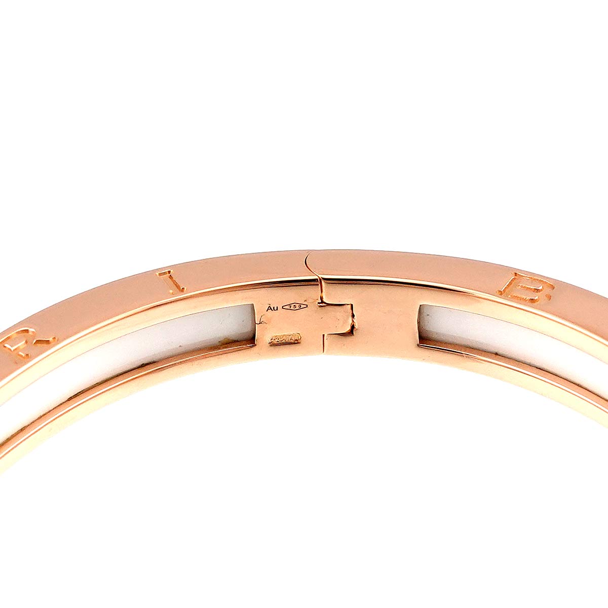 B-zero1 White ceramic Bangle Bracelet 18K PG 750 size S