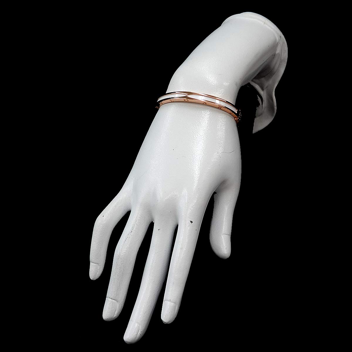 B-zero1 White ceramic Bangle Bracelet 18K PG 750 size S