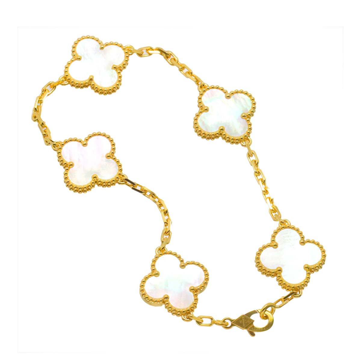 Vintage Alhambra 5P MOP Bracelet 18K YG 750