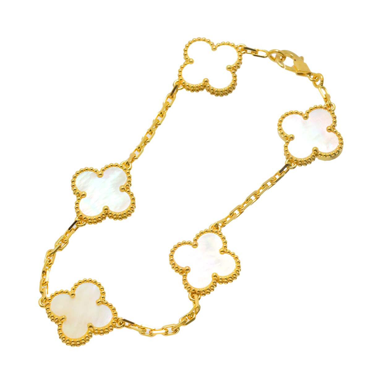 Vintage Alhambra 5P MOP Bracelet 18K YG 750