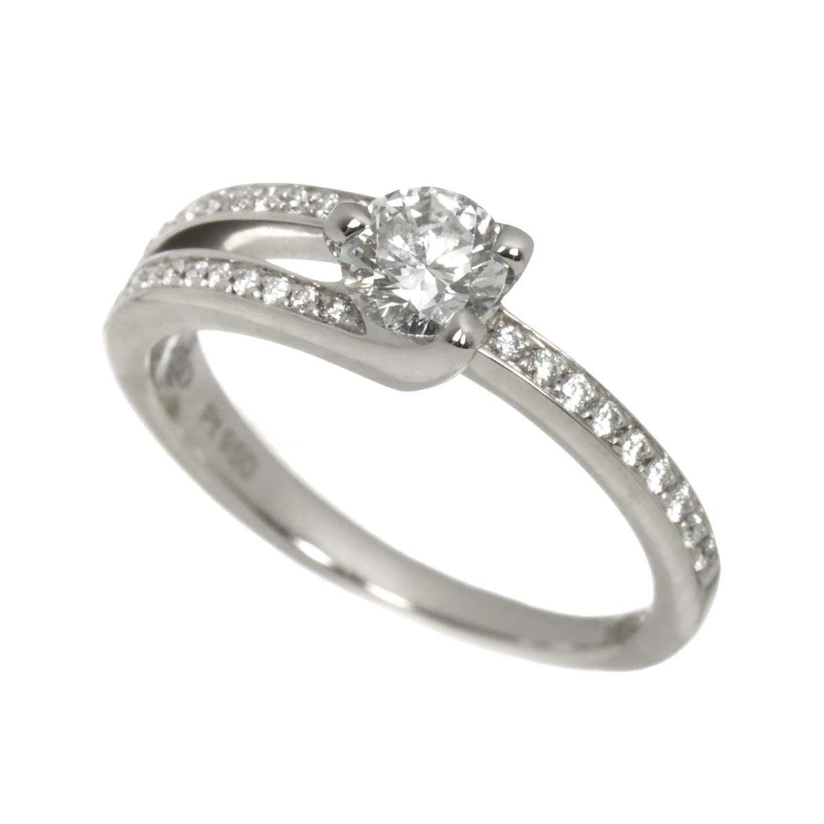 Diamond 0.30ct E/VS1/EX Ring Pt Platinum Size46 3.75(US)