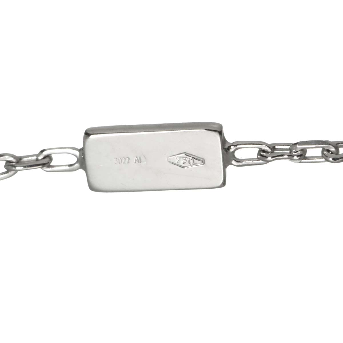 G Cube Blue Topaz Necklace 18K White Gold 750