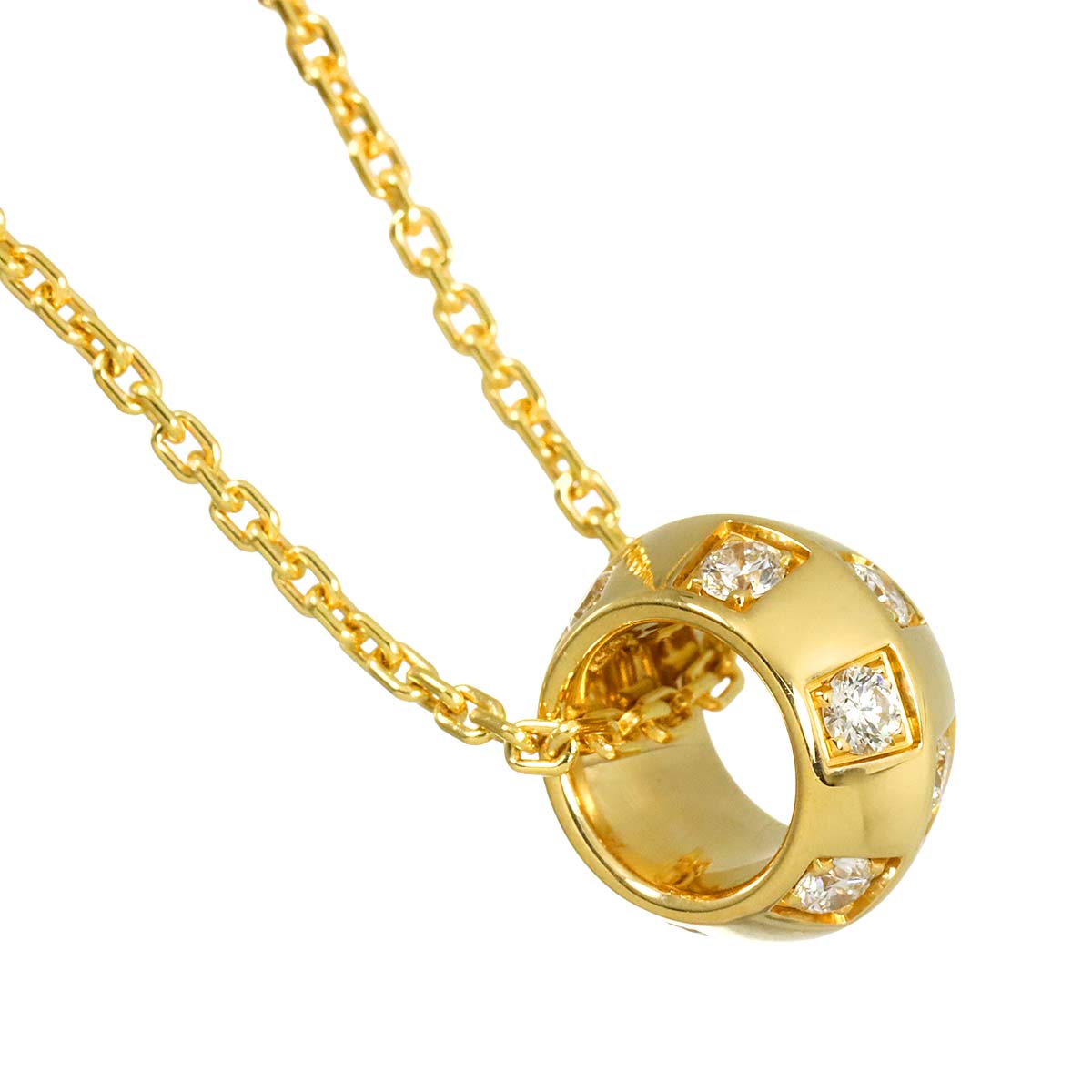 Damier Diamond Necklace 18K YG 750
