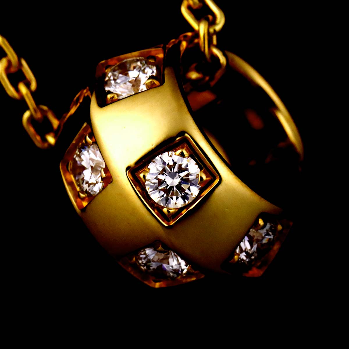 Damier Diamond Necklace 18K YG 750