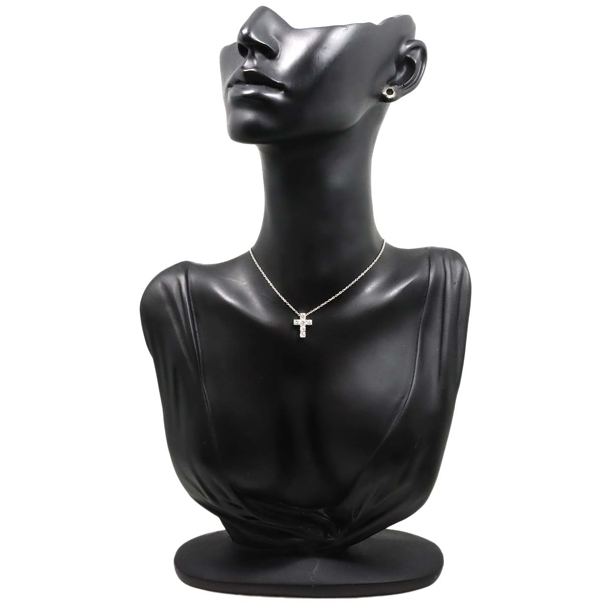 Cross Motif Diamond 0.61ct Necklace 18K White Gold 750