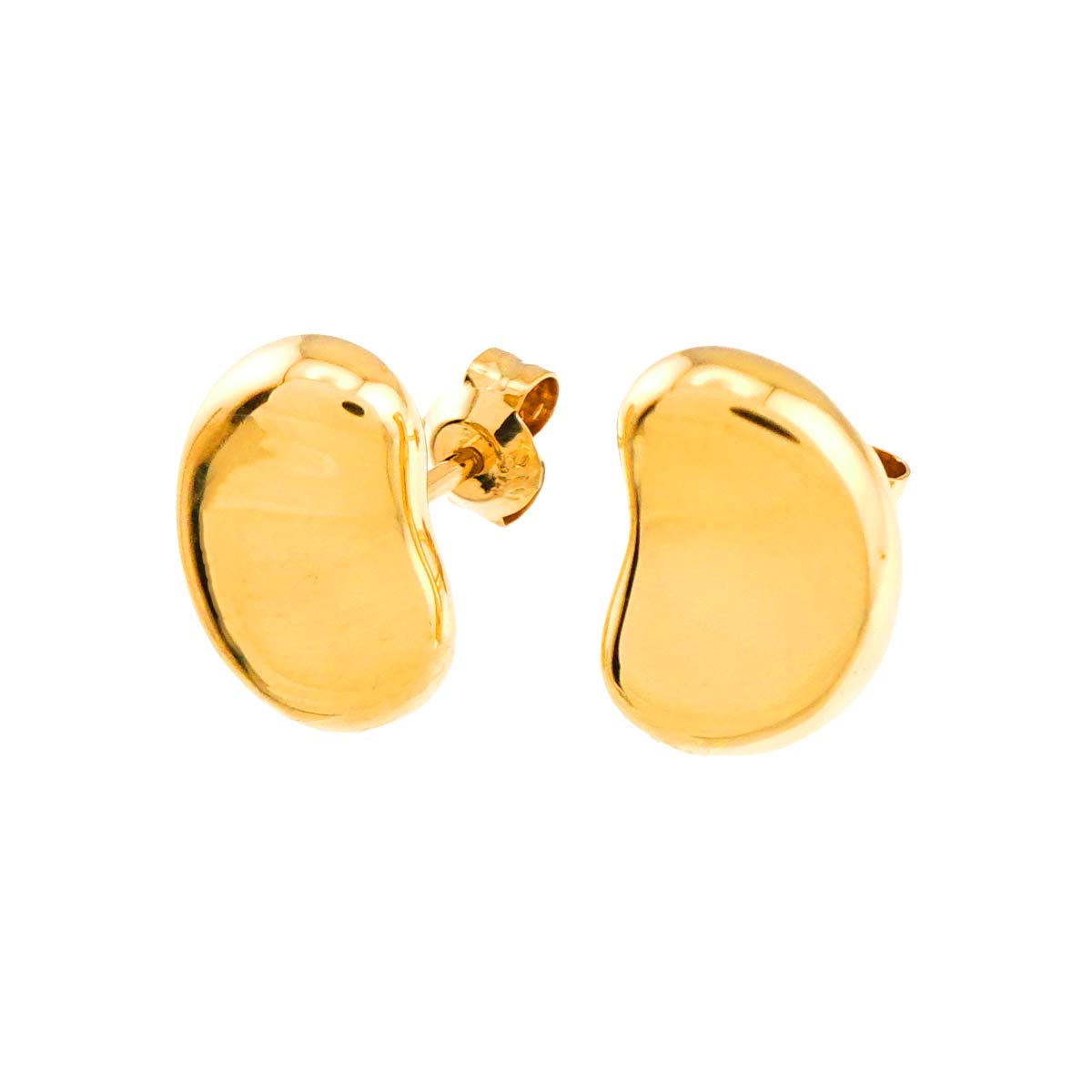 Bean Earrings Pierced 18K Yellow Gold 750